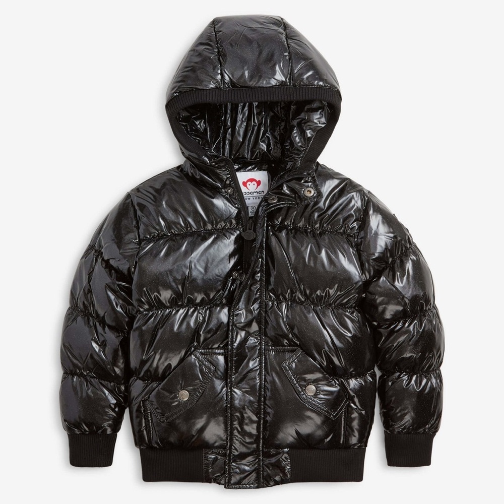 Appaman Black Glitter Down Fill Puffy coat size 10
